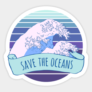 Aesthetic Save the oceans Wholesome Great Wave Sticker